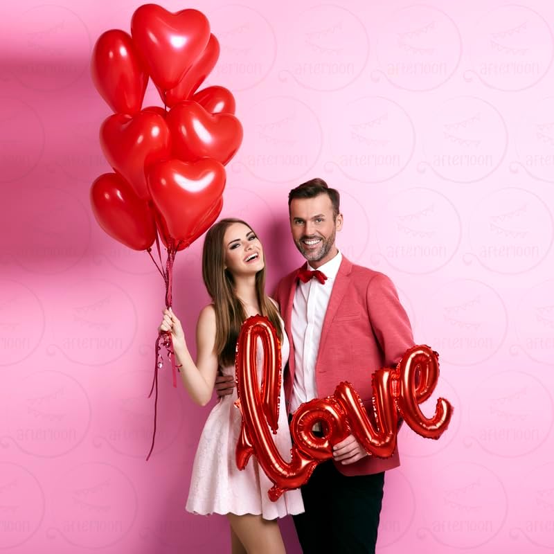 AFTERLOON® Biodegradable Balloons 24 pcs Red 12 Inch Heart Shaped, Thickened Extra Strong Natural Latex Helium Float, Proposal Marriage Love Baby Shower Gender Reveal Wedding Bridal Corazones