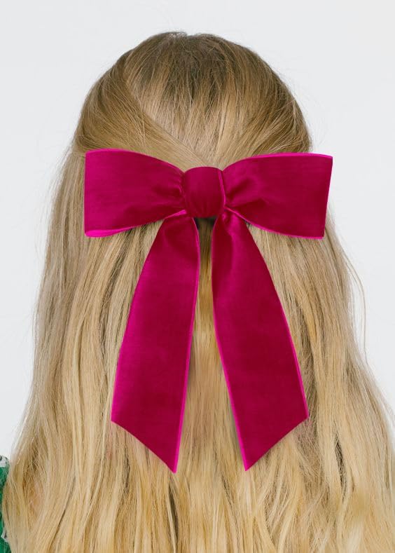 Hot Pink Velvet Ribbon 1.5'' 25 Yards for Christmas Tree, Gift Wrapping, Flower Bouquet, Wreath Decorations, Bow Making