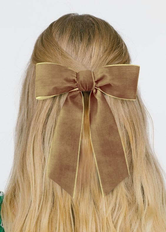 Khaki Velvet Ribbon 1.5'' 25 Yards for Christmas Tree, Gift Wrapping, Flower Bouquet, Wreath Decorations, Bow Making