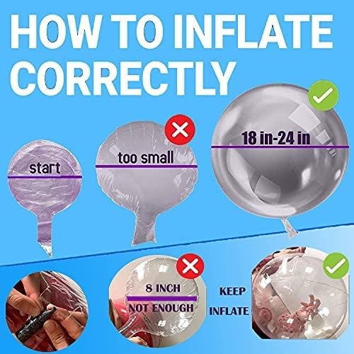 LED Balloons - Light Up, Transparent, Perfect for Party, Birthday, Wedding (Red, with Battery)