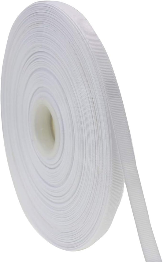 Jesep One Roll 100 Yards 3/8" Soild Grosgrain Ribbon Boutique Gift Wrapping Package Ribbon, DIY Crafts Bow Hair Headband Accessories Assorted Ribbon#29(3/8" 10mm, White)