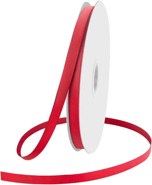 3/8" X 100 Yards Red Grosgrain Ribbon, Premium Grosgrain Ribbon for Sewing, Gift Wrapping, Bow Making, Wedding Decor, Wrapping and More (Red)