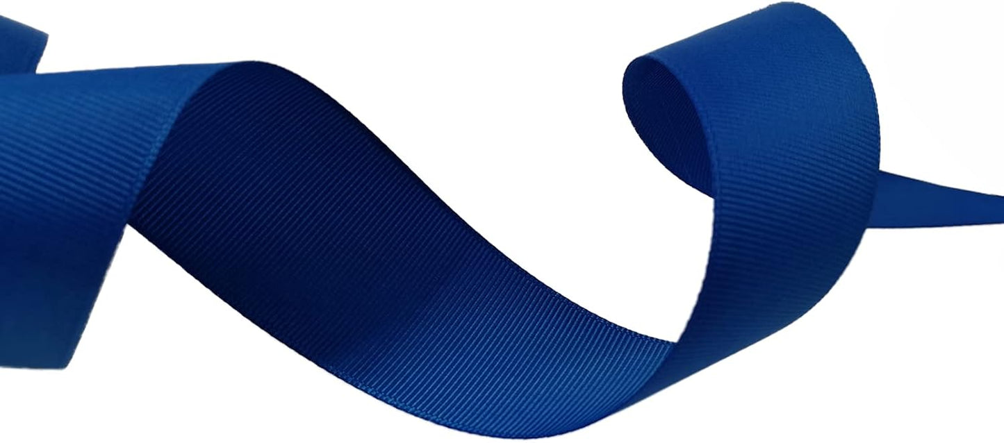 One Roll 50 Yards Soild Royal Blue Grosgrain Ribbon 1 1/2 inch Flower Bouquets Ribbons- Thick Gift Wrapping Ribbon-DIY Crafts Bow Hair Headband Accessories Ribbons #352(38mm)