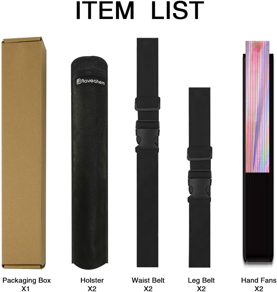 13" Large Folding Rave Fan with Holster, Clack Hand Fans Foldable for Line Dancing, Boots On The Ground Fan for Women Men Festival EDM Party Decoration, Holographic Pink 2 Pack