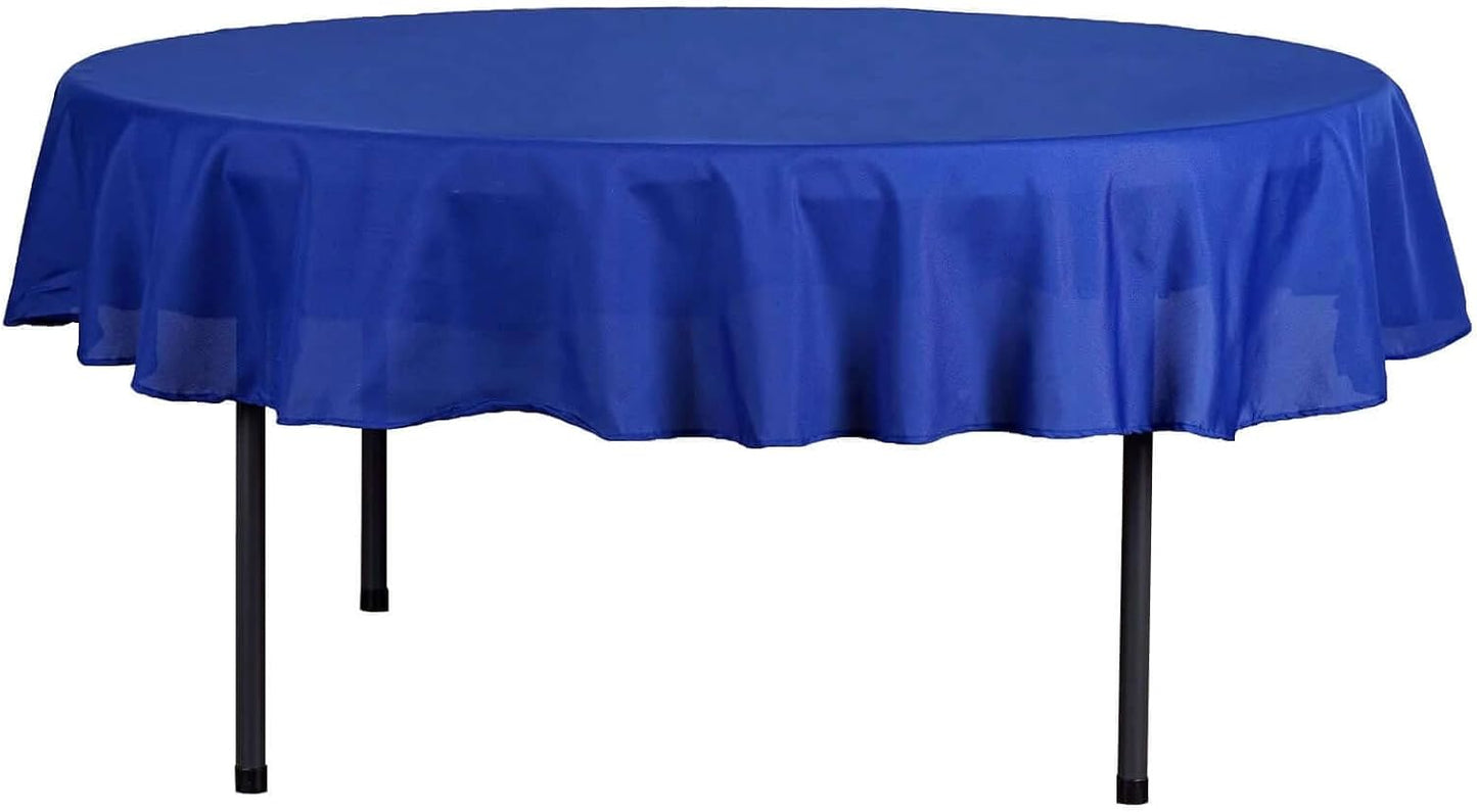 Efavormart Round Tablecloth, 70 Inch Stain & Wrinkle Resistant Washable Table Cloth, Decorative Polyester Fabric Table Cover for Banquet, Wedding, Dining- Royal Blue