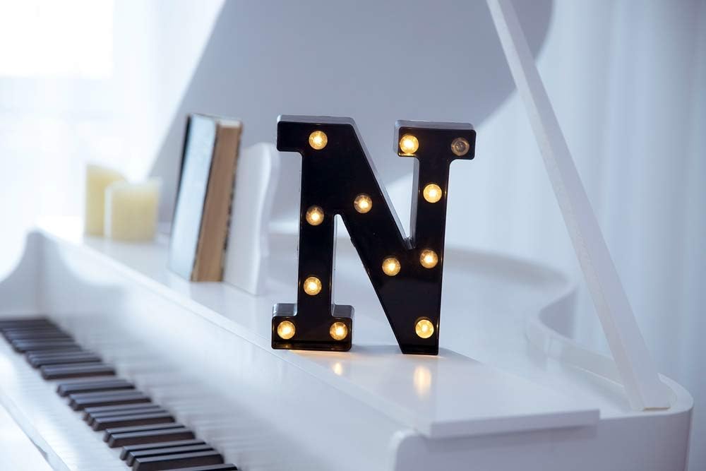 Foaky Black LED Marquee Number Lights Sign Light Up Marquee Number Lights Sign for Night Light Wedding Birthday Party Battery Powered Christmas Lamp Home Bar Decoration