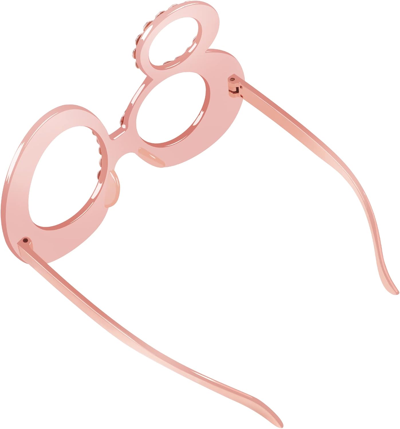 80th Birthday Glasses - 6 Pairs Rose Gold 80 Years Old Glasses with Rhinestones Frame, Funny Plastic Costume Photo Booth Props for 80th Anniversary Party Decorations