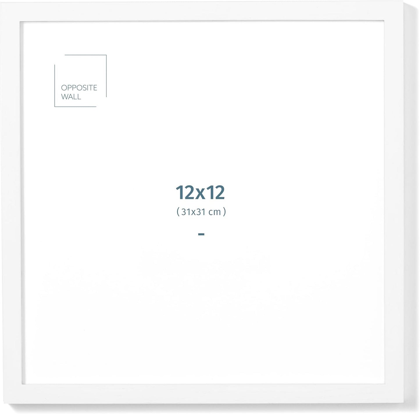 Opposite Wall - 12x12 in - White Solid Oak Wood Picture Frame - Lightweight, Versatile & Shatterproof - Wall Hanging Poster or Photo Frame - Wall Decor for Office, Gallery & Home