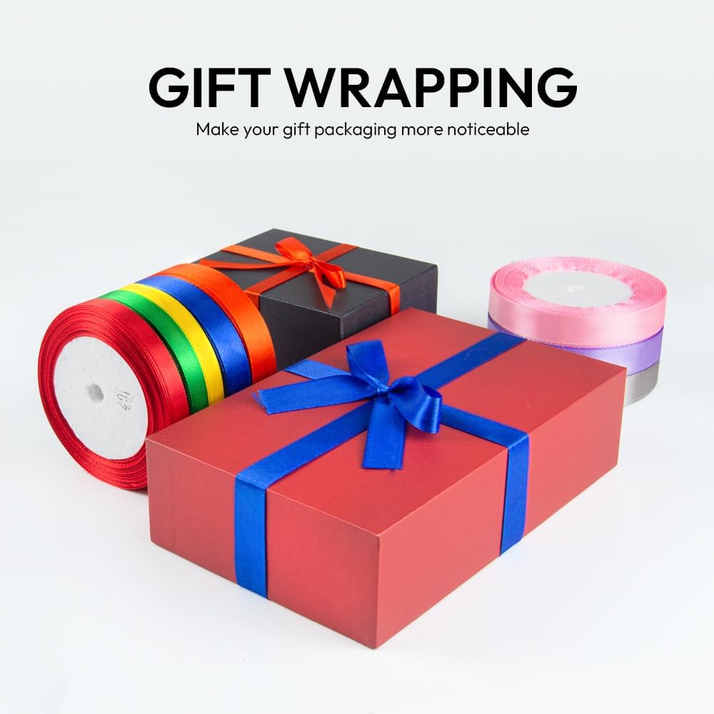 5/8 Inch 25 Yards Satin Ribbon Light Purple, Solid Color Fabric Ribbon for Gift Wrapping, Wedding, Polyester Gift Ribbon for Birthday Party Decoration, Craft, Hair, Floral, Sewing