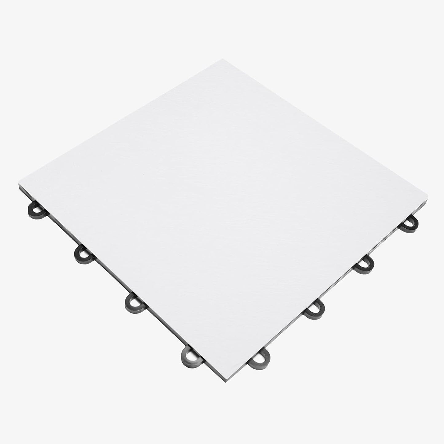IncStores 3/8" Thick Snap Together Dance Flooring Tiles | 12”x12” Printed Vinyl Dance Floor Tiles for Practice & Performance | White | 9 Tile Pack