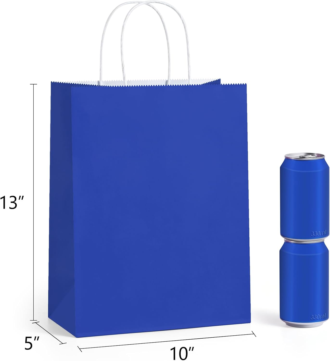 BagDream Royal Blue Gift Bags 10x5x13 Inch 100Pcs Large Kraft Paper Bags Bulk for Shopping, Wedding, Party Favors, Business, Retail, Grocery Paper Sacks with Handles