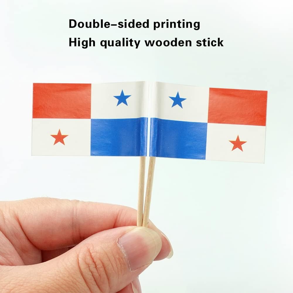 Panama Flag Panamanian Flag, Small Mini Panama Toothpick Flags for Food, Cupcakes, Cocktails, Appetizers, Bar Party Decorations