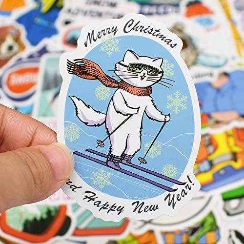 QTL Ski Stickers for Kids Skiing Stickers for Snowboard Helmet Adults Teens Waterproof Vinyl Pack 50Pcs