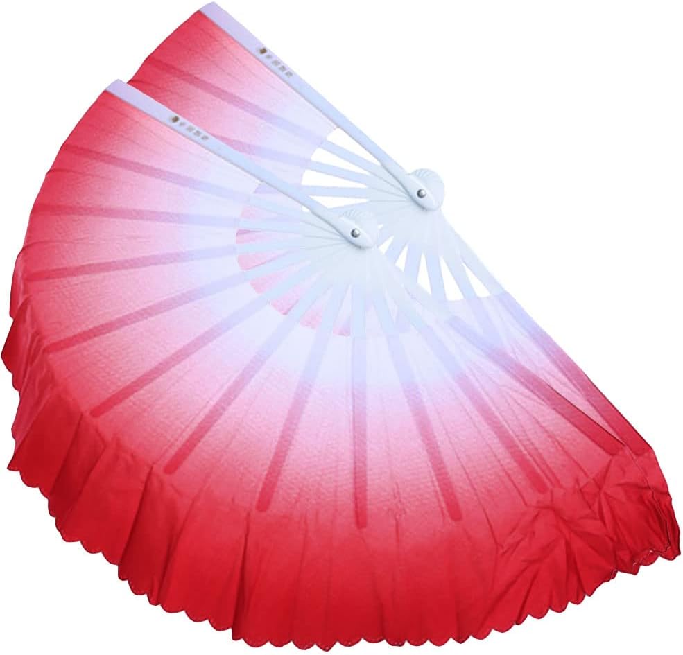 ZooBoo 2Pcs Traditional Chinese Folding Dance Fan - Elegant Taichi Kungfu Performance Accessory