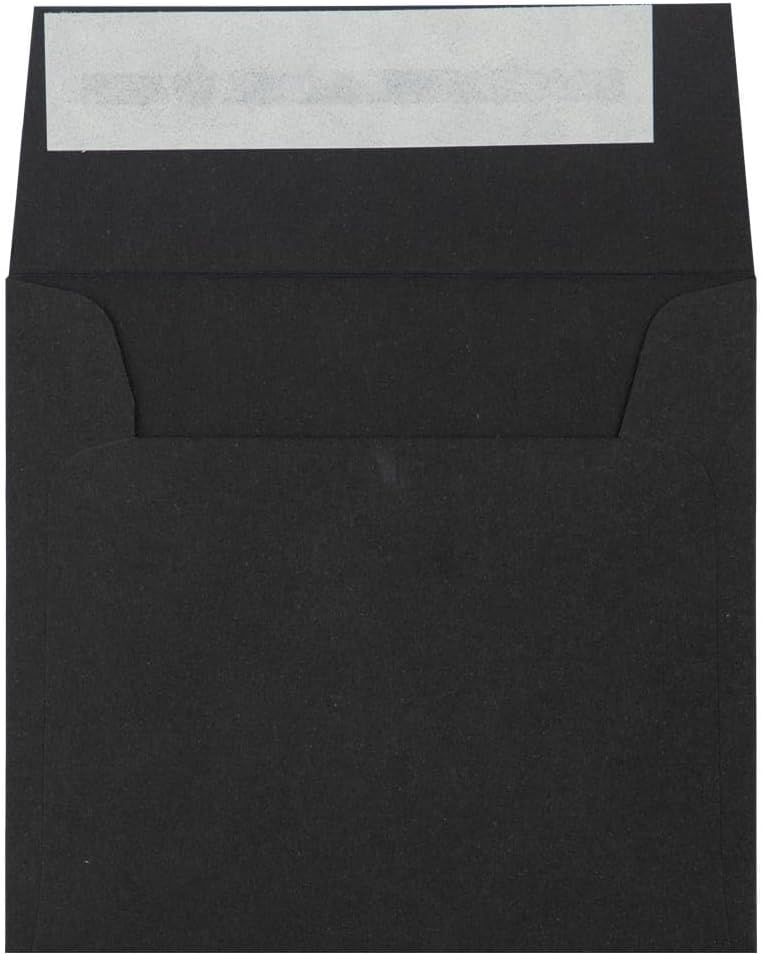 LUXPaper Square Invitation Envelopes | Peel & Press | 3 1/4" x 3 1/4" | Midnight Black | 80lb. Text | 50 Qty