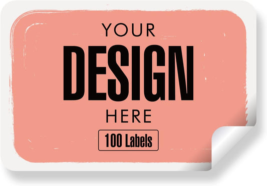 Custom Stickers Personalized Labels - Customized Stickers with Any Design Image Logo Text,Custom Thank You Label Stickers,Custom Stickers for Business Logo,100 Labels (Rectangle,6"x3")