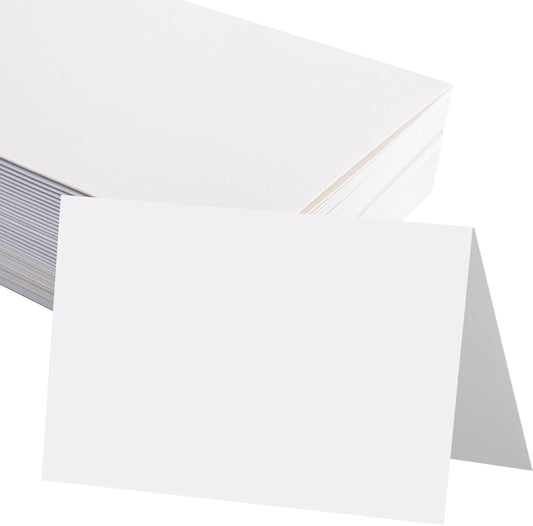 50 Pack 5x7 Blank Cardstock Paper, White Card Stock Bulk, Thick Folded Heavy Cardstock for Thank You Cards, Greeting Cards, Wedding Invitation, Envelopes, DIY Craft Card Making Supplies