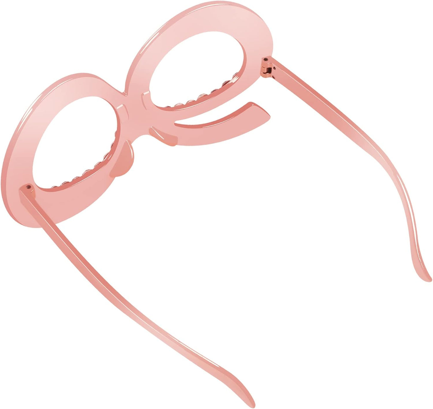 90th Birthday Glasses - 6 Pairs Rose Gold 90 Years Old Glasses with Rhinestones Frame, Funny Plastic Costume Photo Booth Props for 90th Anniversary Party Decorations