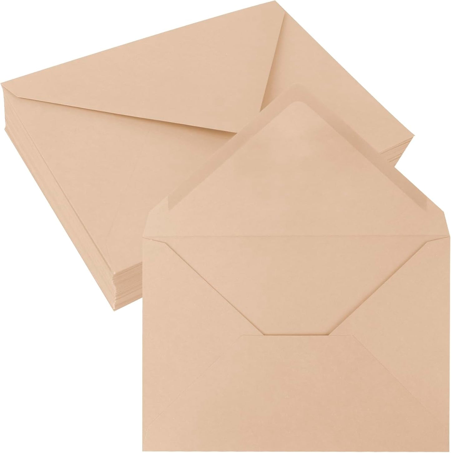 50 Pack 5x7 Envelopes Letter Size, Brown A7 Envelopes Self Seal for Wedding Invitation, Envelope 5.4x7.6 for Greeting Cards, Photos, Baby Shower, Graduation, Thank You Cards, Announcements