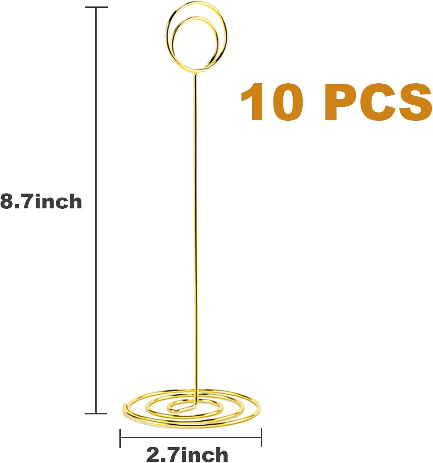 10Pcs Place Card Holder, Table Number Holders, Wire Picture Holder, Table Card Holders Stand, Photo Holder for Centerpieces, Wedding Reception, Party, Birthday (Gold)