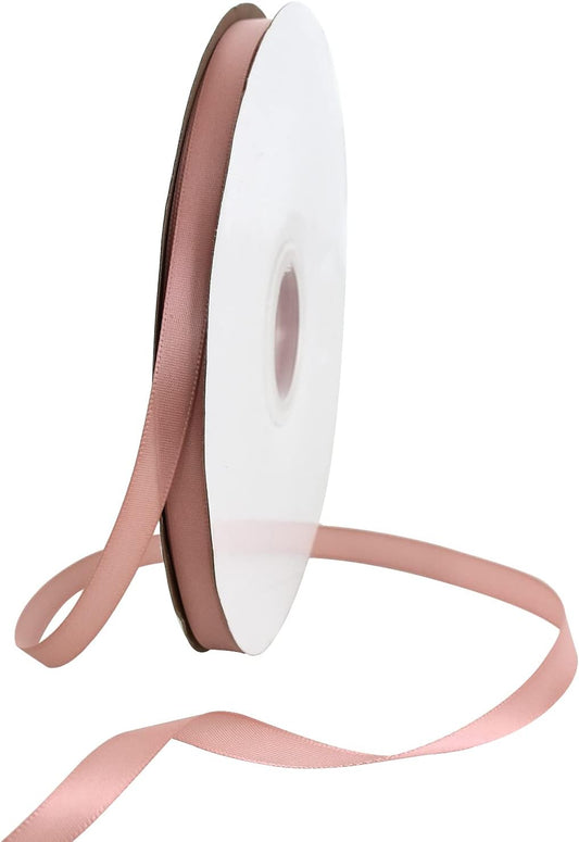 TONIFUL 3/8 in x 100yds Rose Gold Satin Ribbon Thin Solid Fabric Ribbons Roll for Gift Wrapping Invitation Floral Hair Balloons Craft Sewing Party Wedding Popsicles Decoration Valentine's Day Bouquet