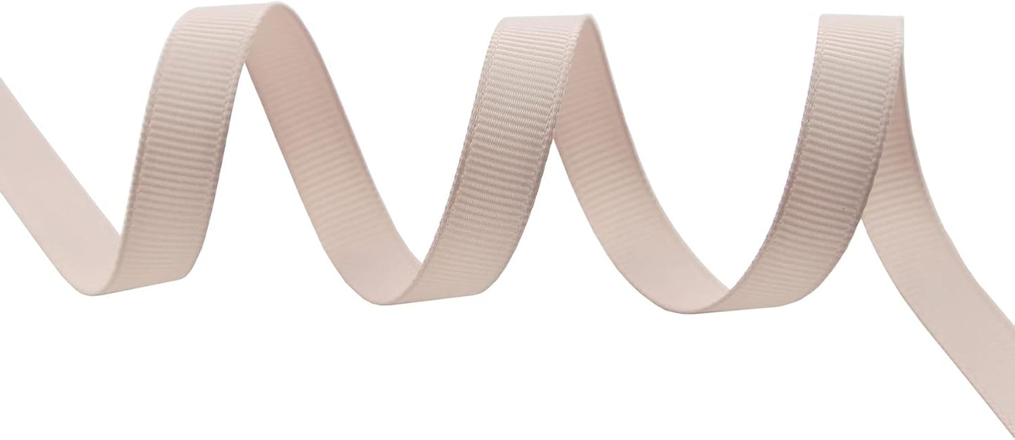 ITIsparkle 3/8" Inch Grosgrain Ribbon 50 Yards-Roll Set for Gift Wrapping Scrap Books Party Favor Hair Braids Baby Shower Decoration Cake Decoration Floral Arrangement Craft Supplies, Vanilla Ribbon