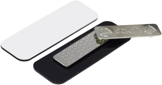 Name Tag/Badge Blanks - 50 Pack - 1" X 3" (White) Round Corners, Magnetic Backing