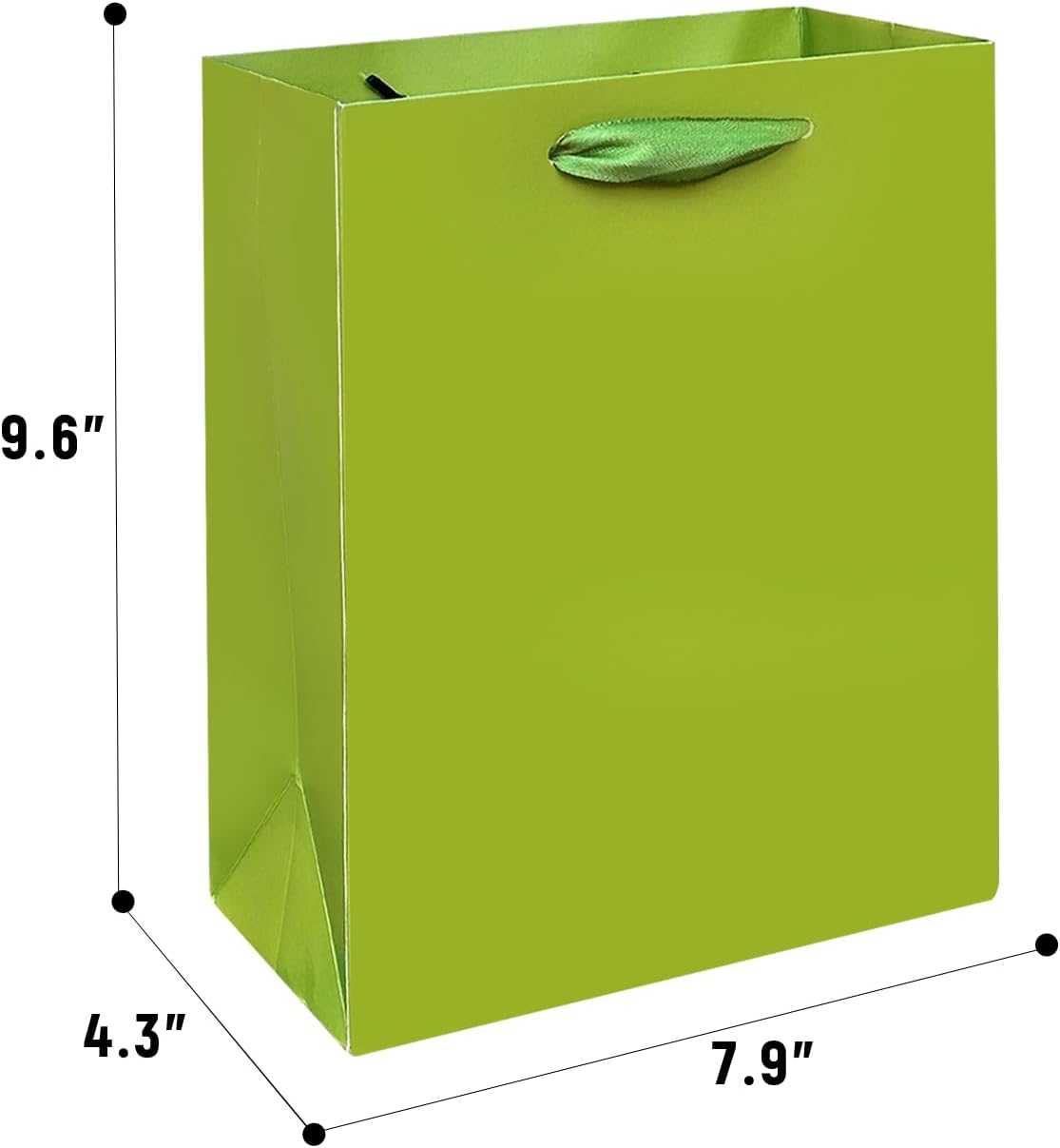 Gcardist Emerald Green Gift Bags with Tissue Paper for Wedding, Birthday, Party Supplies - 7.9"x4.3"x9.6" Medium Size Cardboard Gift Bags (16pcs + 32pcs Tissue Paper)