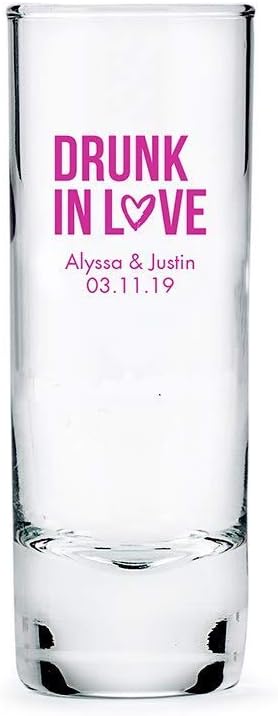 WEDDINGSTAR Personalized 2.5oz Tall Shot Glass Customizable Full Color Print - 156 pack