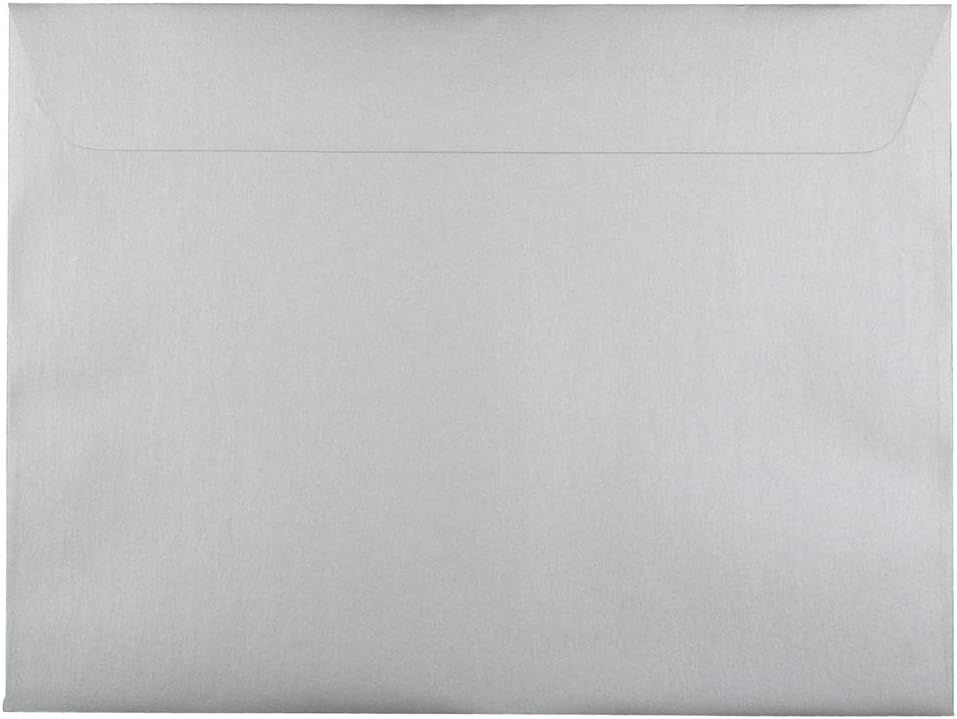 JAM PAPER 9 x 12 Open End Catalog Metallic Envelopes - Silver Stardream - 25/Pack