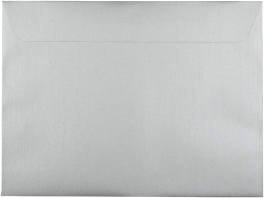 JAM PAPER 9 x 12 Open End Catalog Metallic Envelopes - Silver Stardream - 50/Pack