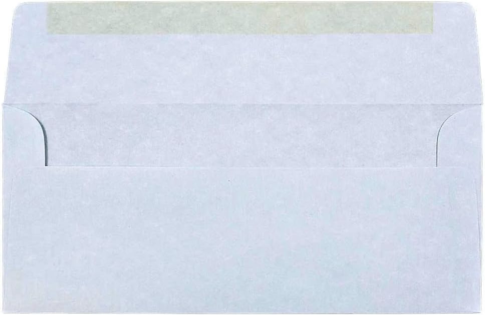 JAM PAPER #10 Business Parchment Envelopes - 4 1/8 x 9 1/2 - Blue Recycled - 50/Pack