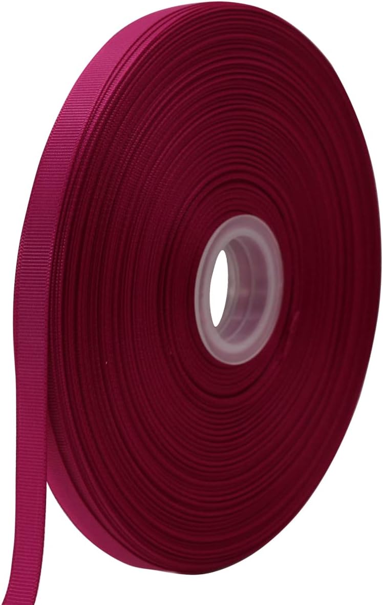 Jesep One Roll 100 Yards Soild Grosgrain Ribbon Boutique Gift Wrapping Package Ribbon, DIY Crafts Bow Hair Headband Accessories Assorted Ribbon #188 (3/8" 10mm, Rose)