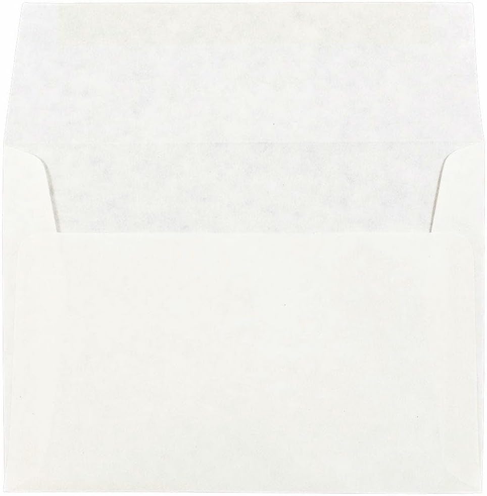 JAM PAPER A6 Parchment Invitation Envelopes - 4 3/4 x 6 1/2 - White Recycled - 50/Pack