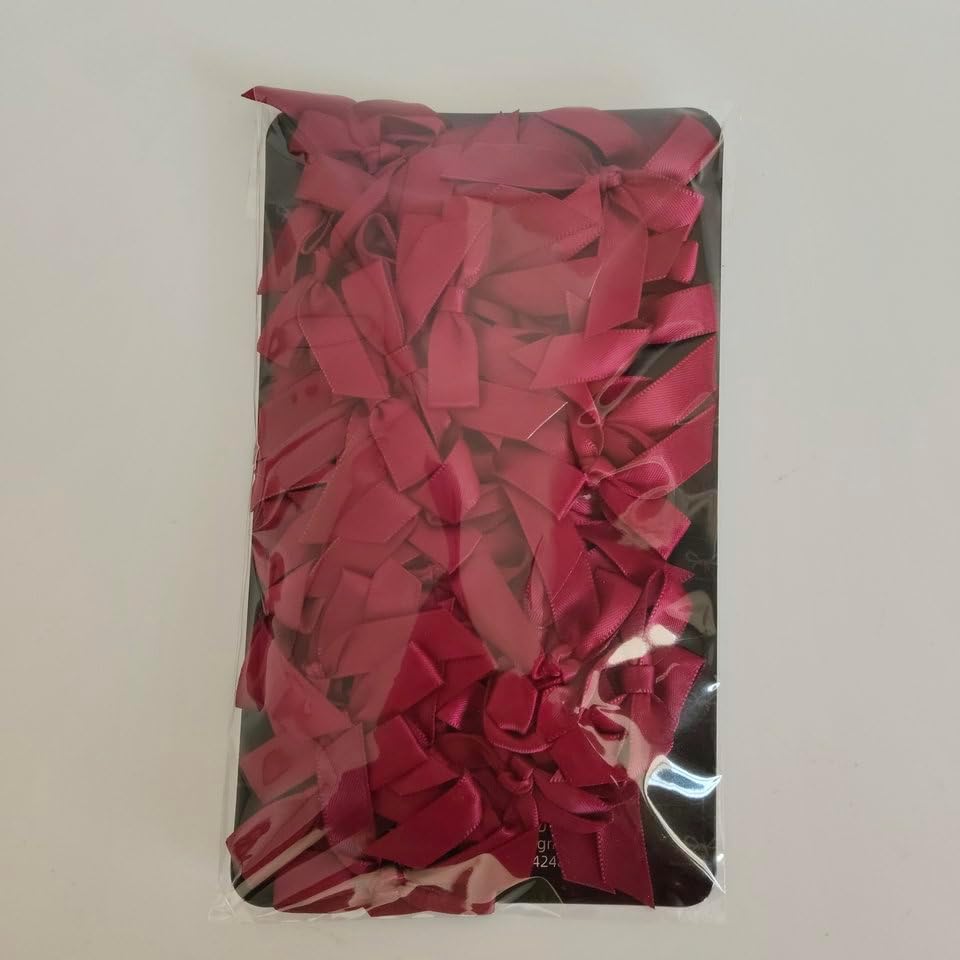 50pcs 1-1/2" Burgundy Satin Ribbon Bows Without Twist Ties Giant Bows for Christmas Holiday Gift Packing&Wrapping (Burgundy)