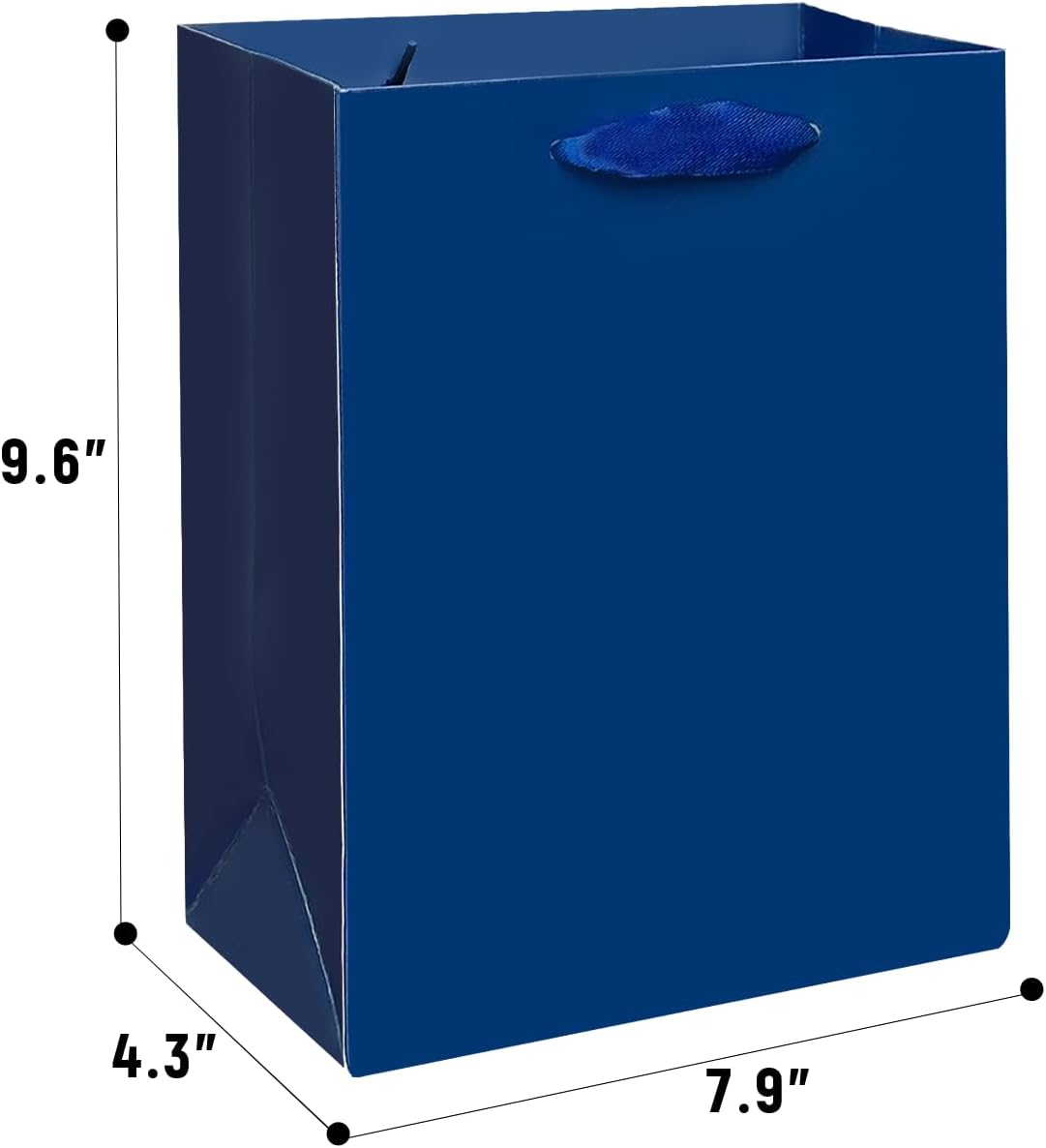 Gcardist Nordic Blue Gift Bags with Tissue Paper for Wedding, Birthday, Party Supplies - 7.9"x4.3"x9.6" Medium Size Cardboard Gift Bags (5pcs + 10pcs Tissue Paper)