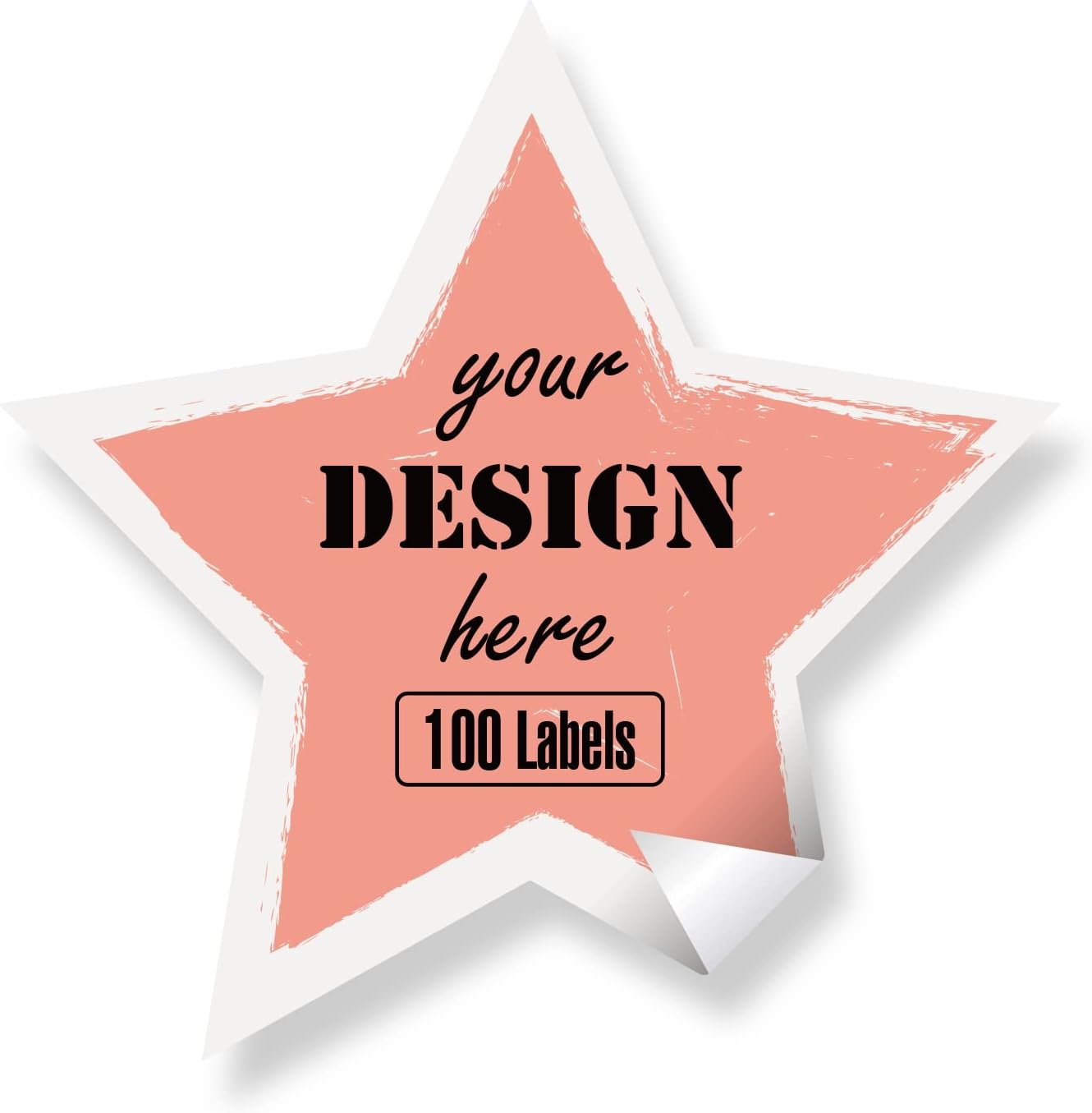 Custom Stickers Personalized Labels - Customized Stickers with Any Design Image Logo Text,Custom Thank You Label Stickers,Custom Stickers for Business Logo,100 Labels (Star,3"x3")