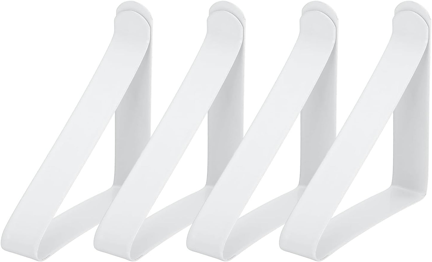 uxcell 4 Pack Tablecloth Clips, Stainless Steel Table Cloth Cover Clamps, 2.56" x 2.68" Windproof Holder Clips for Home Party Picnic Wedding Camping Dining Tables, White