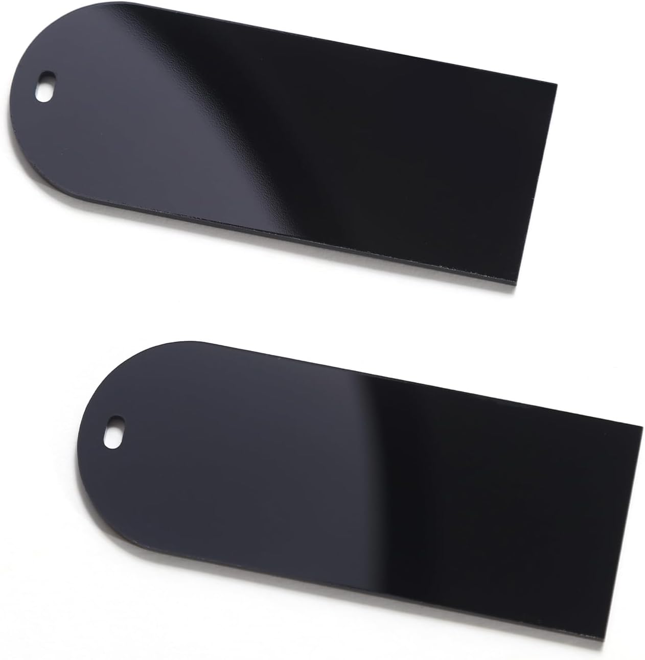 UNIQOOO 20 Pcs Black Acrylic Place Cards, 3.9x1.6 inches DIY Blank Hanging Tags, Perfect for Wedding Table Decor, Birthday, Centerpiece, Decoration, Party, Anniversary, Event