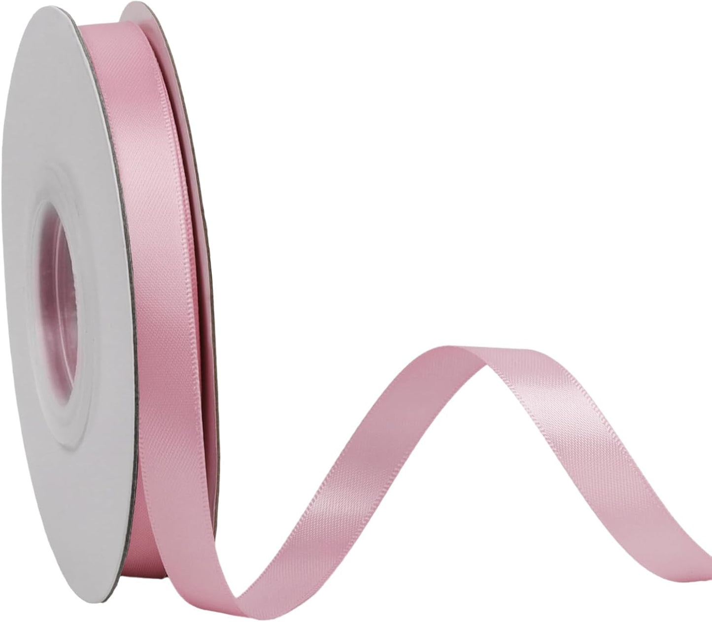 LaRibbons 3/8 Inch 25 Yard Double Faced Satin Ribbon,Rose Pink Small Satin Craft Fabric Ribbon for Gift Wrapping Floral Bouquets Wedding Party Decoration