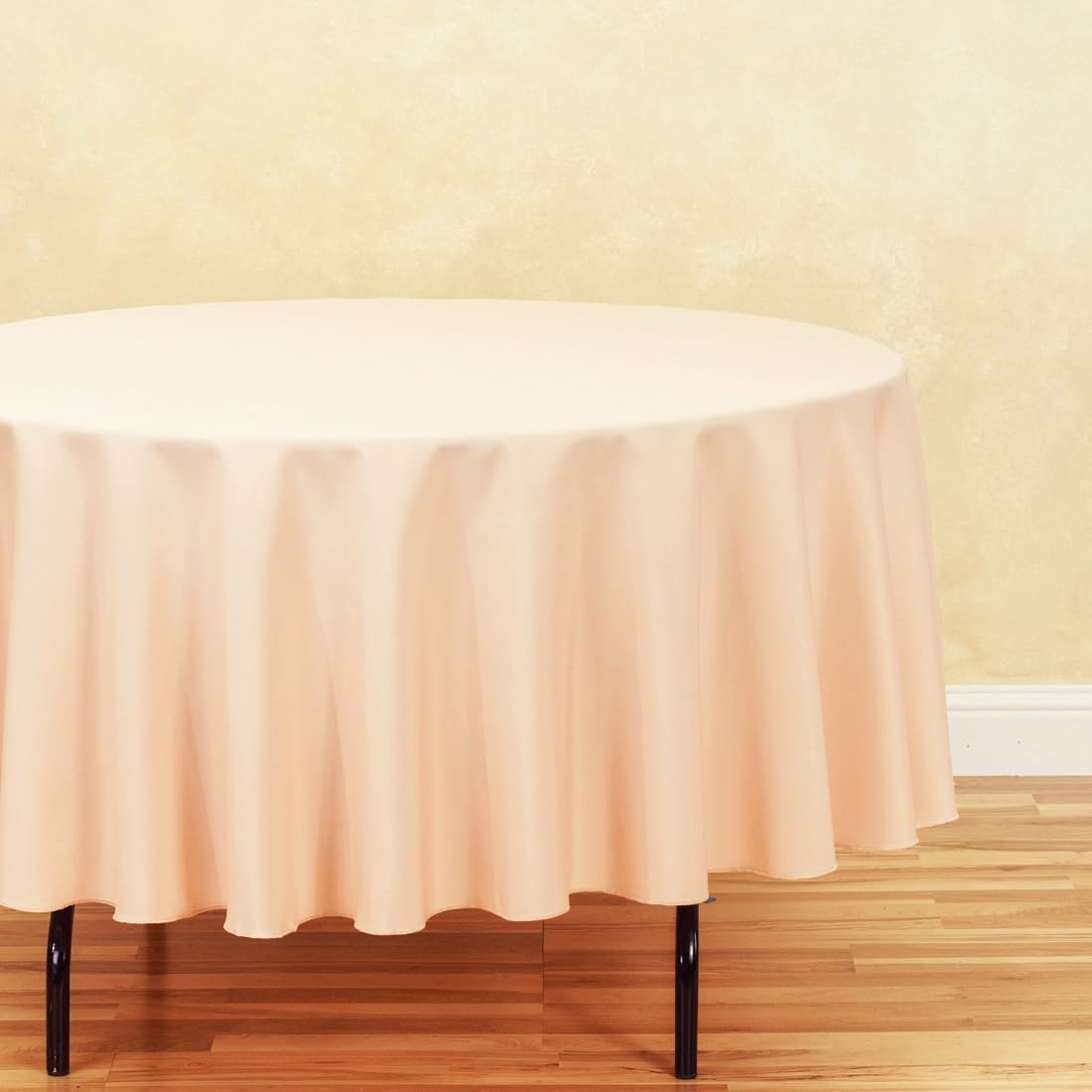 LTC LINENS 2 Pack 90 Inch Round Tablecloth Peach - Wrinkle Resistant Table Cloth for Round Table -Washable Polyester Fabric Table Cover for Wedding, Party