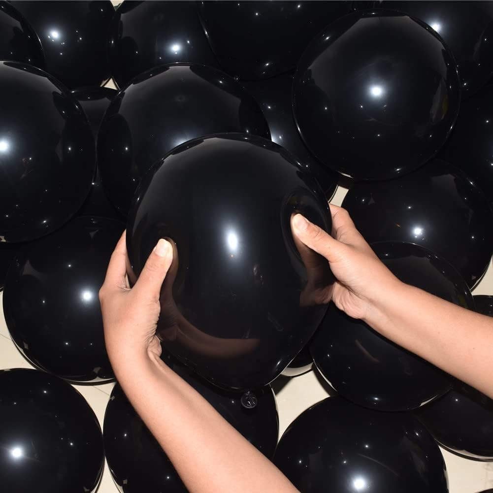 400 Pcs Black Balloons 10 Inch Pastel Black Latex Matte Balloon Garland Arch Kit for Birthday Wedding Bridal Baby Shower Supplies Bulk balloons Party Decorations