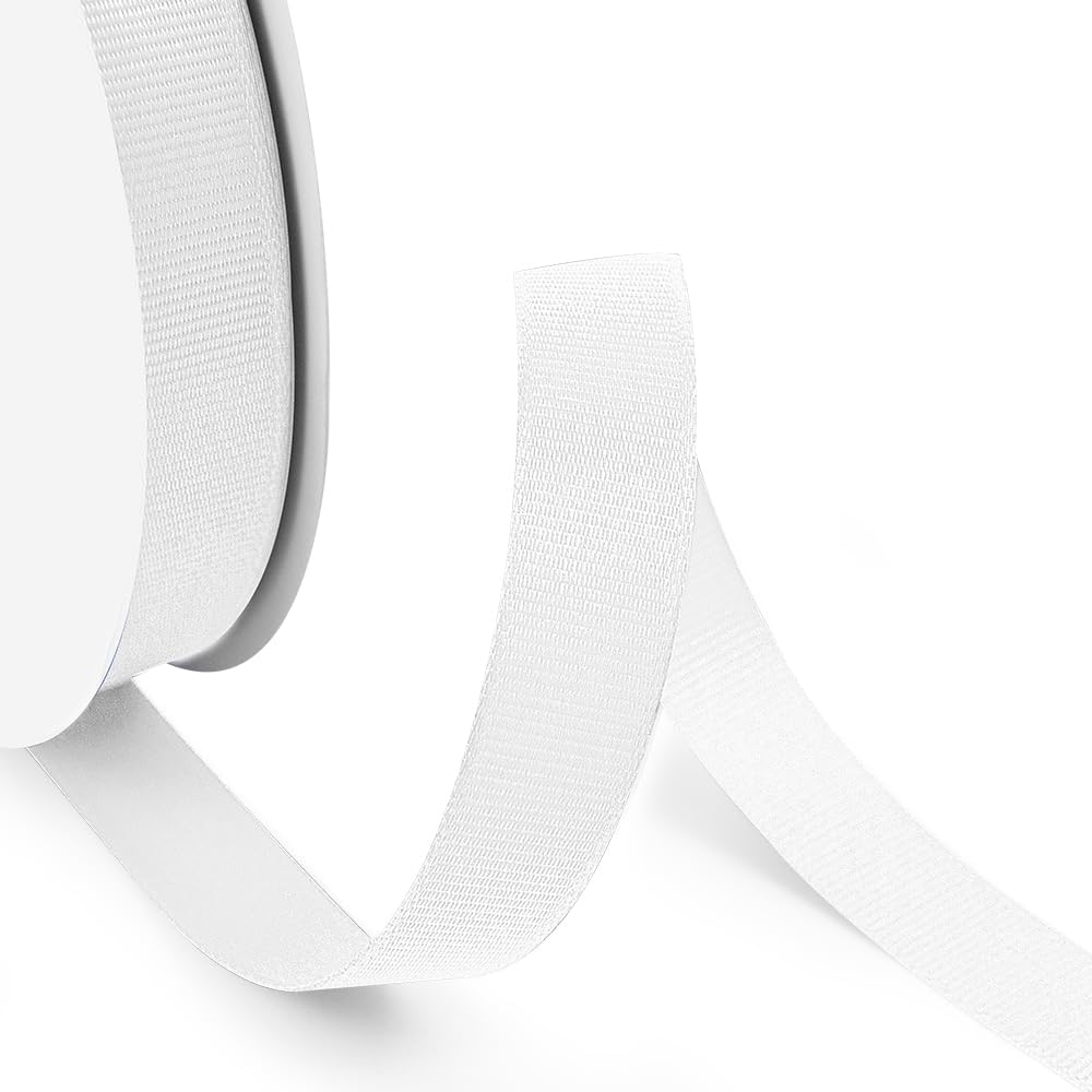 5/8" X 50 Yards White Grosgrain Ribbon, Premium Grosgrain Ribbon for Sewing, Gift Wrapping, Bow Making, Wedding Decor, Wrapping and More (White)