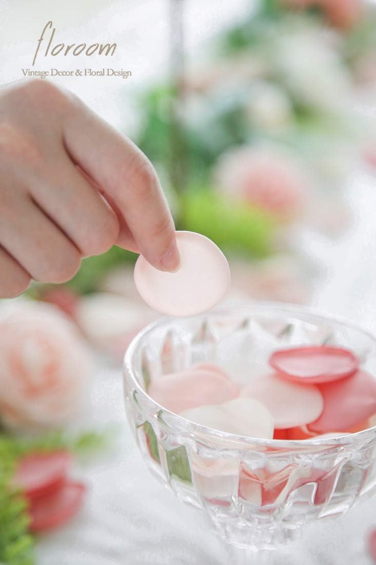 Floroom 500pcs Rose Petals Blush Pink Faux Silk Flower Petals for Wedding Flower Girl Basket Aisle Scatter Cake Dinner Table Centerpieces Party Confetti Bridal Shower Romantic Night Decoration