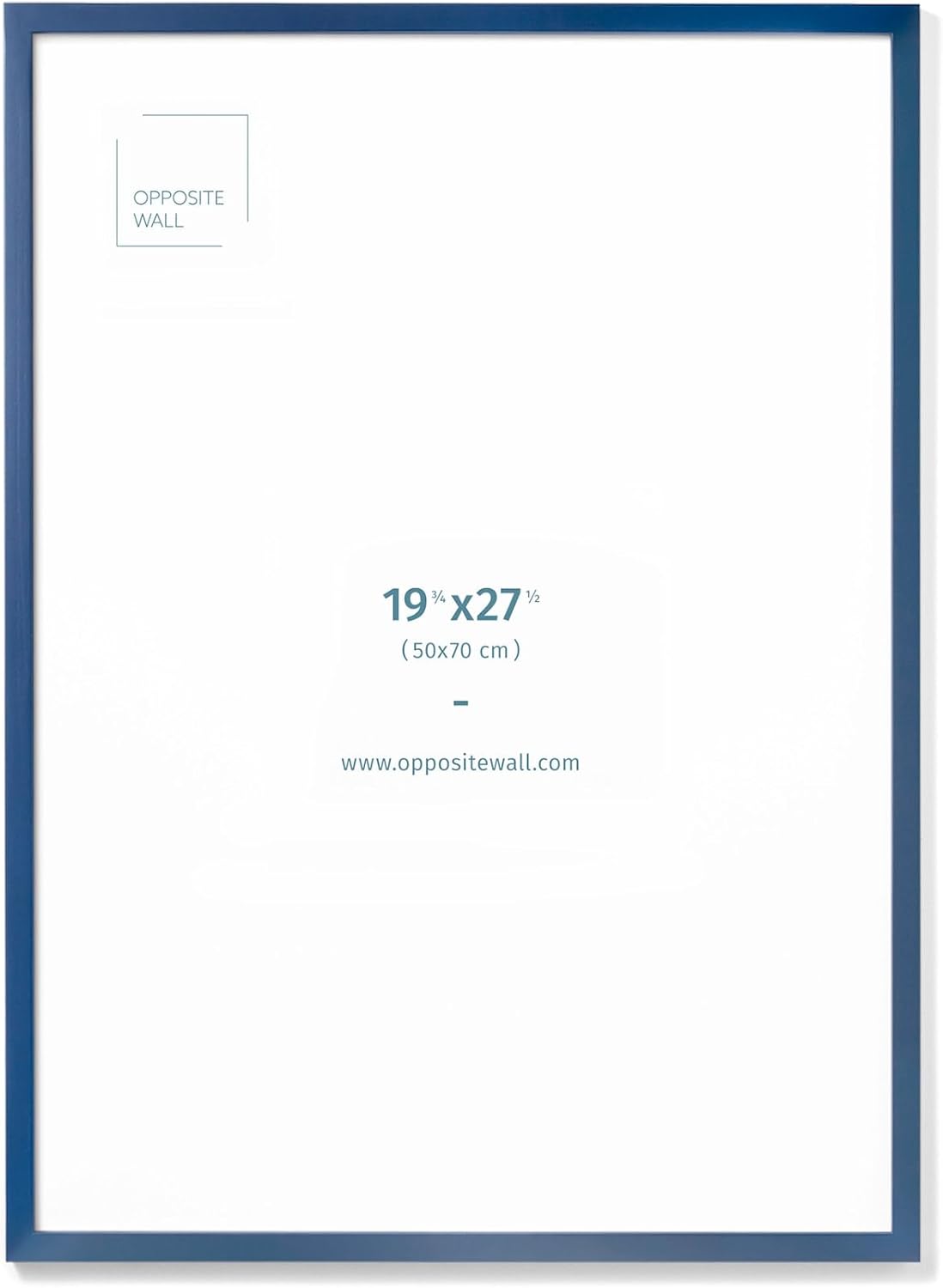 Opposite Wall - 20x28 in, 50x70 cm - Real Wood Blue Picture Frame - Lightweight, Versatile & Shatterproof - Wall Hanging Poster or Photo Frame - Wall Decor for Office, Gallery & Home