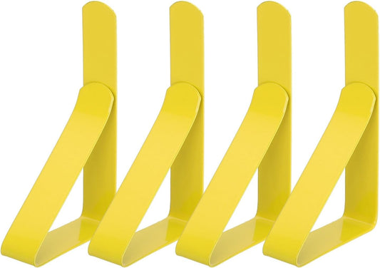 uxcell 4 Pack Tablecloth Clips, Stainless Steel Table Cloth Cover Clamps, 2.95" x 1.77" Windproof Holder Clips for Home Party Picnic Wedding Camping Dining Tables, Yellow