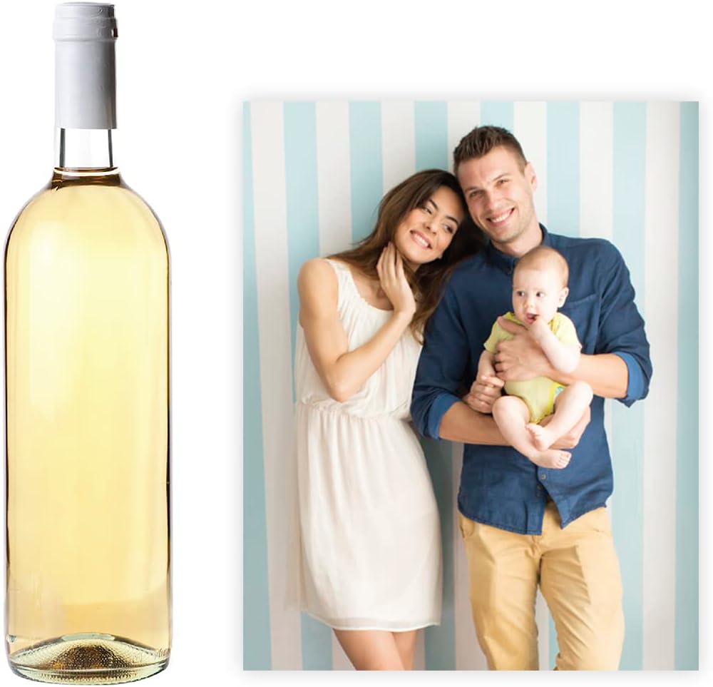 Andaz Press Bulk Photo Personalized Gift and Party Favors Collection, Wine Apple Cider Bottle Label Stickers, Custom Photo, 8-pack