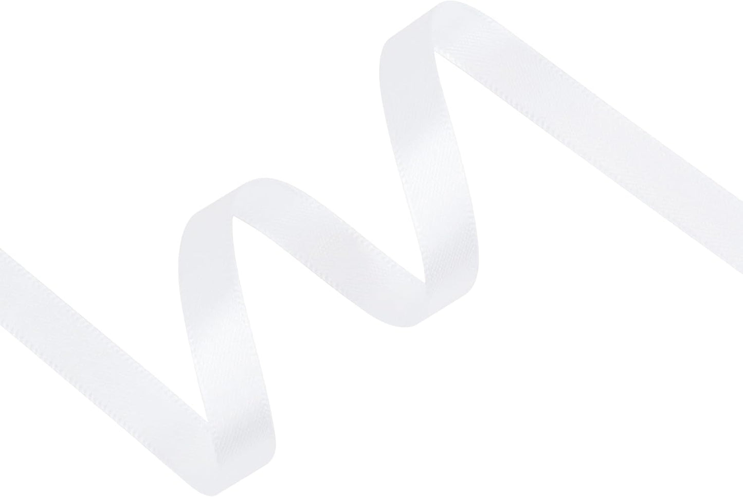 White Satin Ribbon 3/8 inch X Continuous 50 Yards, Single Face Polyester Ribbon Perfect for Gift Wrapping, Flower Bouquet, Wedding Decor, Crafts, Bow Making, Sewing and More