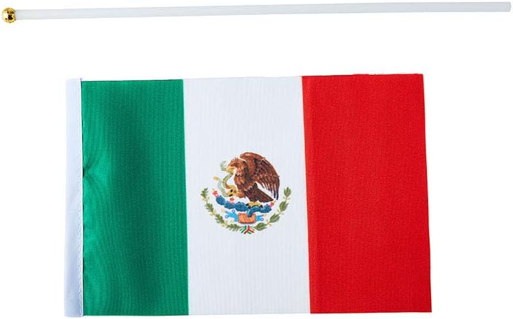 Mexico Flag Mexican Flag, Small Mini Handheld Mexico Flags on Stick, Ideal for Party Parades Sports Events Patriotic Festival Decorations