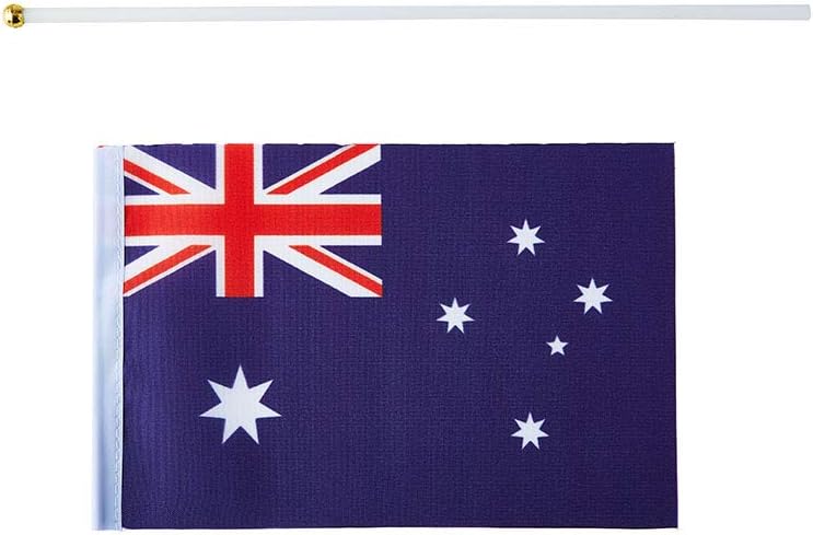 Australia Flag Australian Flag, Small Mini Handheld Australia Flags on Stick, Ideal for Party Parades Sports Events Patriotic Festival Decorations